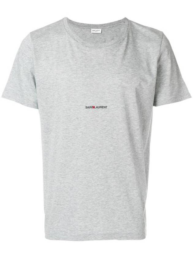 Luxury Saint Laurent Trending 2025 Men's Small Logo Short Sleeve T-Shirt Grey