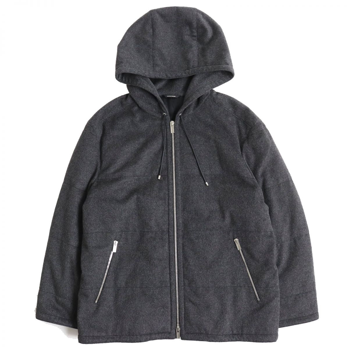 HERMES Down jacket Cashmere, Down Charcoal gray mens 50