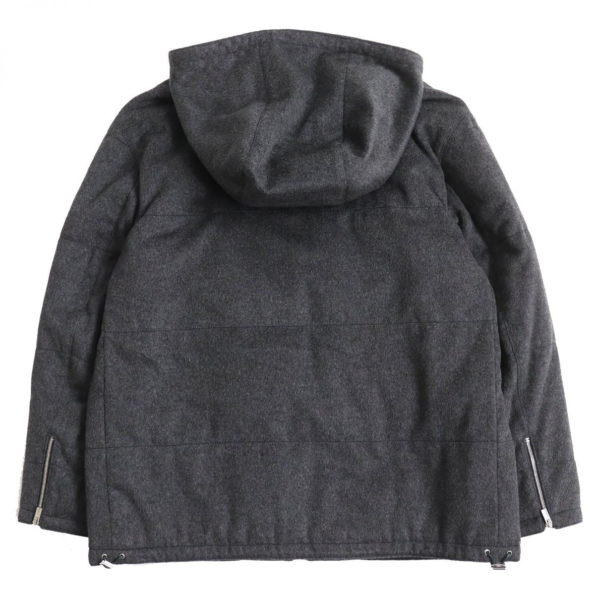 HERMES Down jacket Cashmere, Down Charcoal gray mens 50
