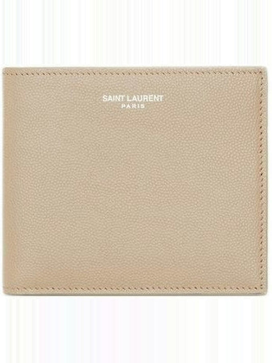 Luxury Saint Laurent Trending 2025 Men's Logo Print Card Holder in Sea Salt | 396303BTY0E9607