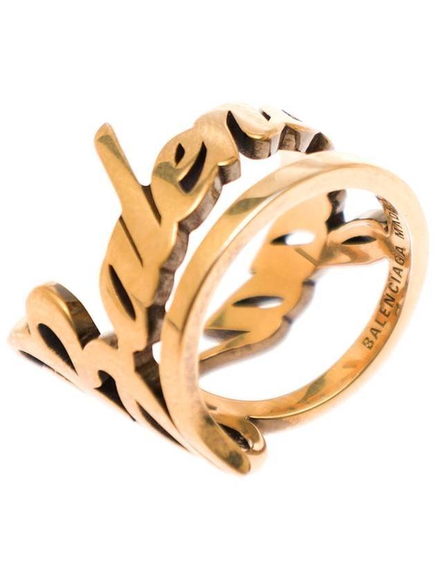 Luxury Balenciaga Trending 2025 Typo Ring Gold