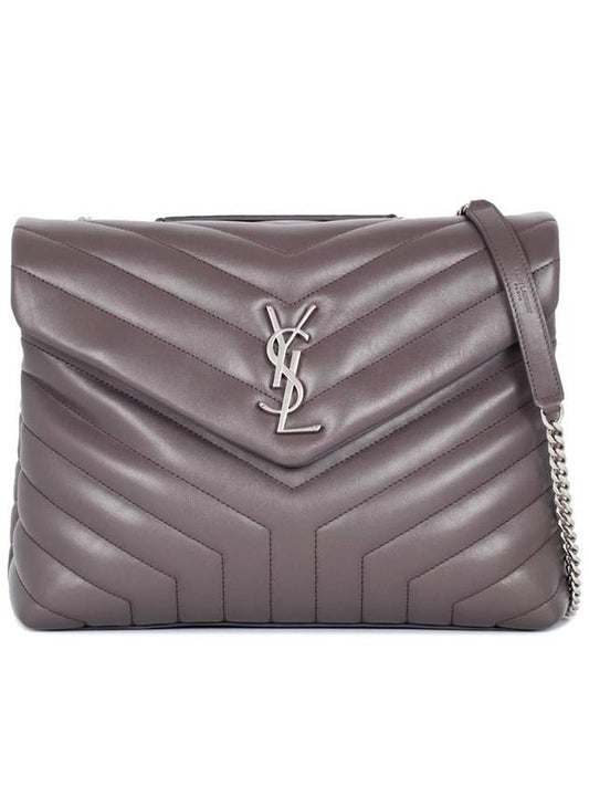 Luxury Saint Laurent Trending 2025 Silver Hardware Loulou Monogram Chain Shoulder Bag Grey