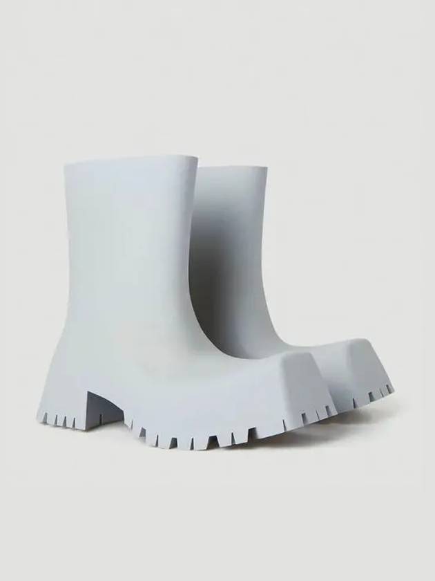 Luxury Balenciaga Trending 2025 Square Toe Rubber Rain Boots Grey