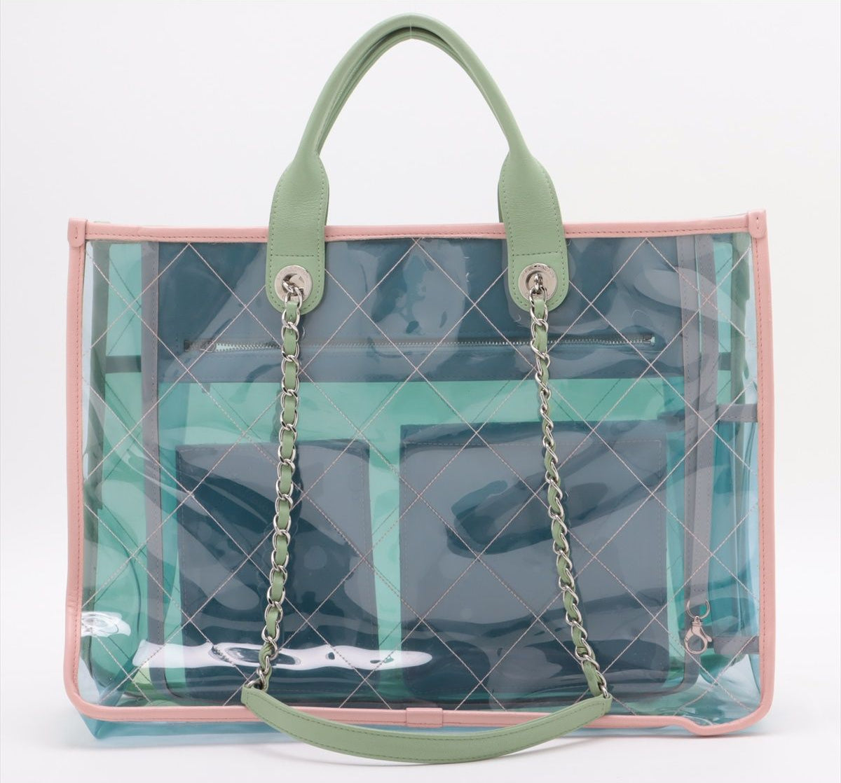 Chanel Green Medium PVC Lambskin Coco Splash Shopping Tote