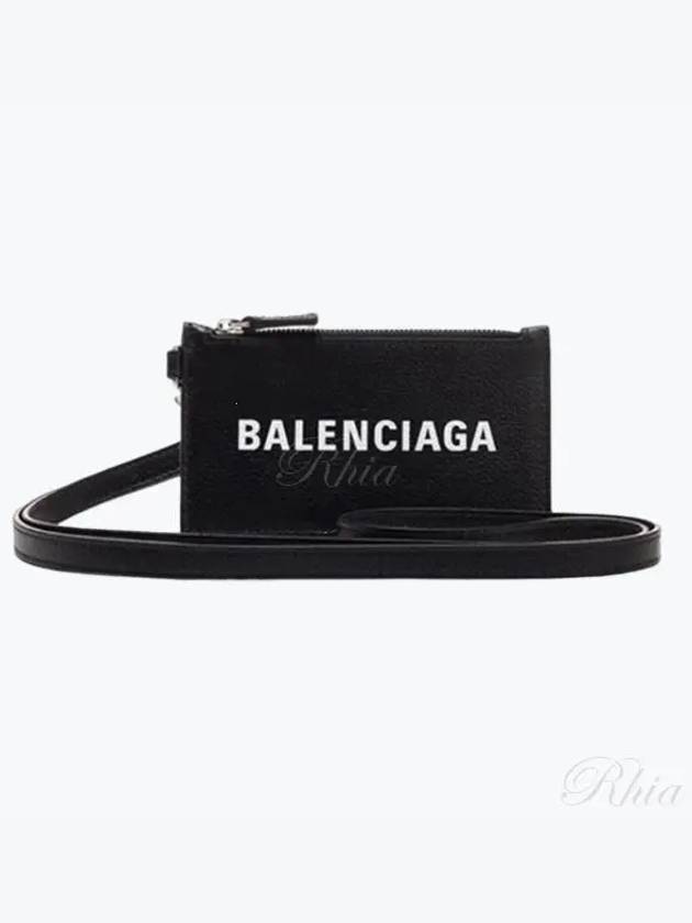 Luxury Balenciaga Trending 2025 Cash Keyring Card Case Black Silver