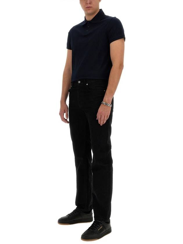 Luxury Saint Laurent Trending 2025 Men's Monogram Cotton Short Sleeve Polo Shirt Navy
