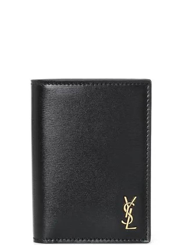 Luxury Saint Laurent Trending 2025 Monogram Gold Hardware Bifold Wallet Black