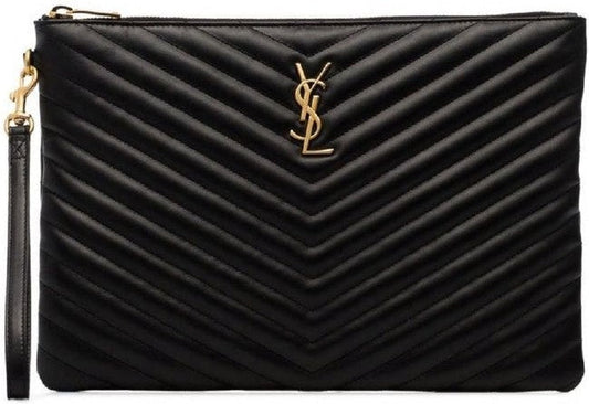 Luxury Saint Laurent Trending 2025 Women's Cassandre MatelassÃ© Pouch in Nero | 559193CWU01