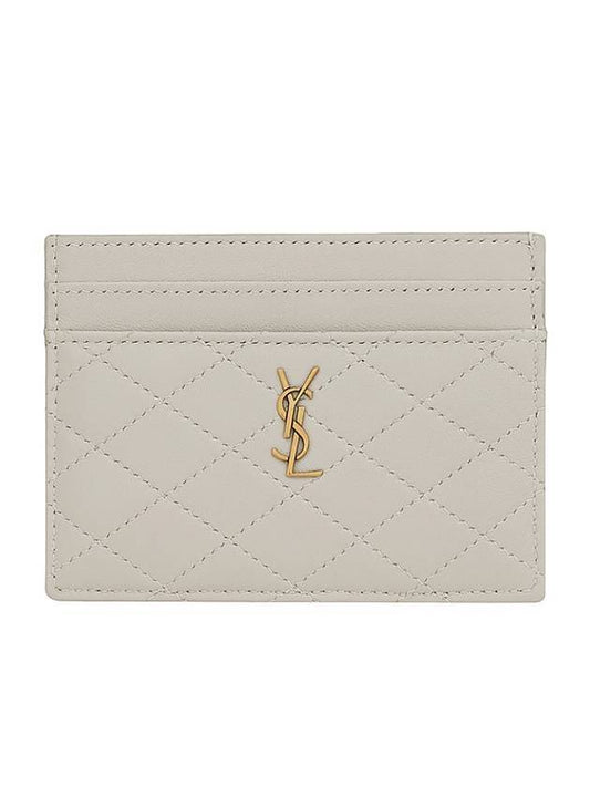 Luxury Saint Laurent Trending 2025 Monogram Gabi Gold Hardware Logo Quilting Card Wallet Vintage White