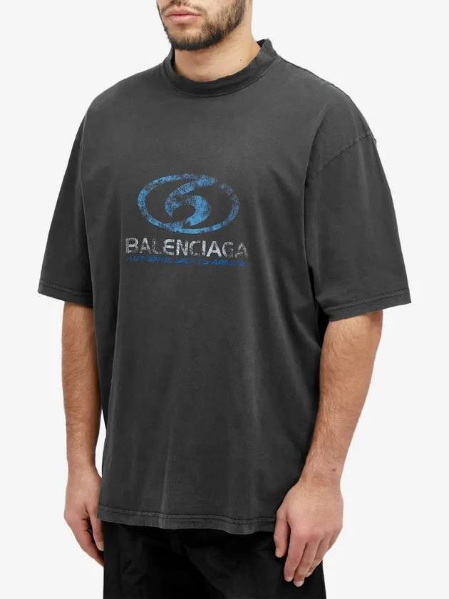 Luxury Balenciaga Trending 2025 Surfer Medium Fit Short Sleeve T-Shirt Navy