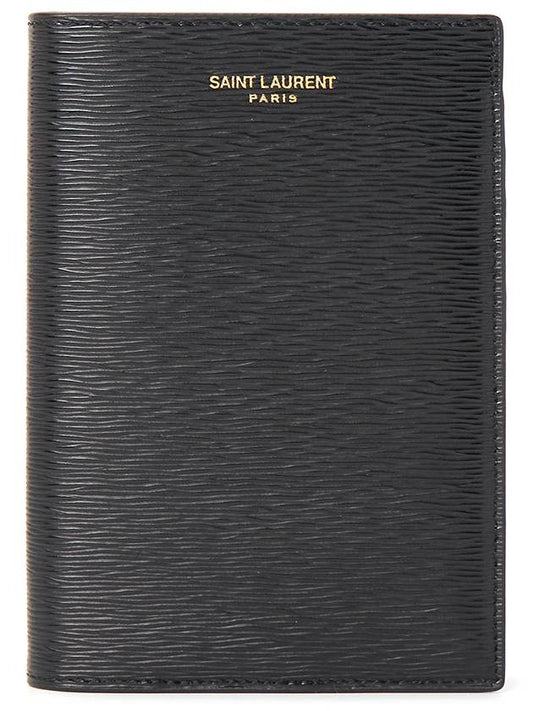 Luxury Saint Laurent Trending 2025 Logo Print Leather Card Wallet Black