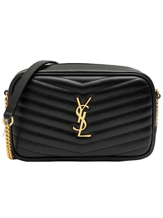 Luxury Saint Laurent Trending 2025 Lou Gold Mini Leather Cross Bag Black