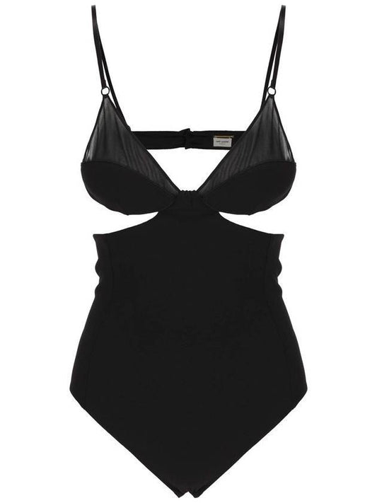 Luxury Saint Laurent Trending 2025 Cut Out Body Suit Black