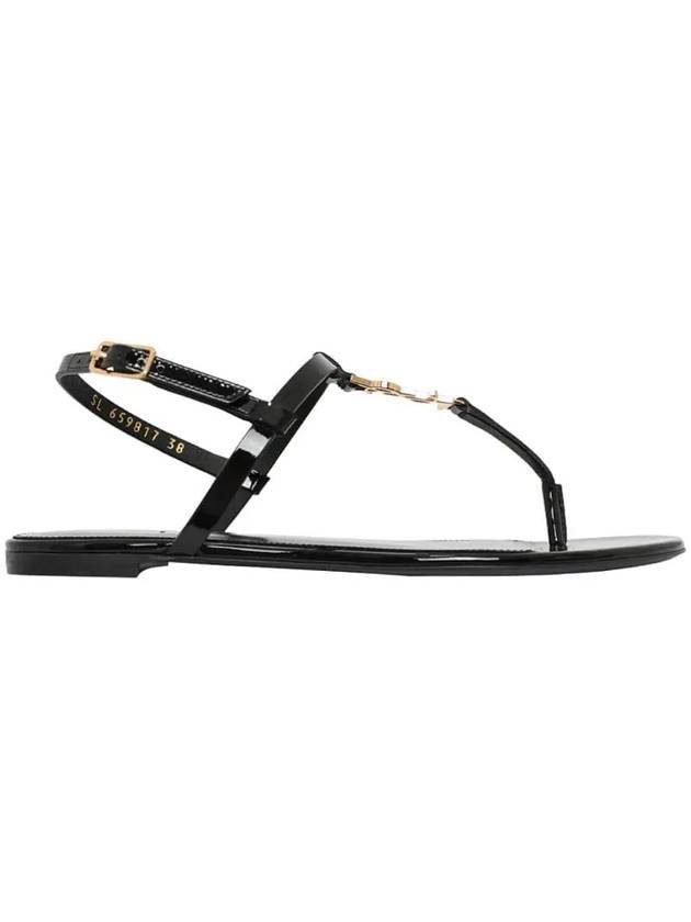 Luxury Saint Laurent Trending 2025 Women's Monogram Cassandra Sandals Black