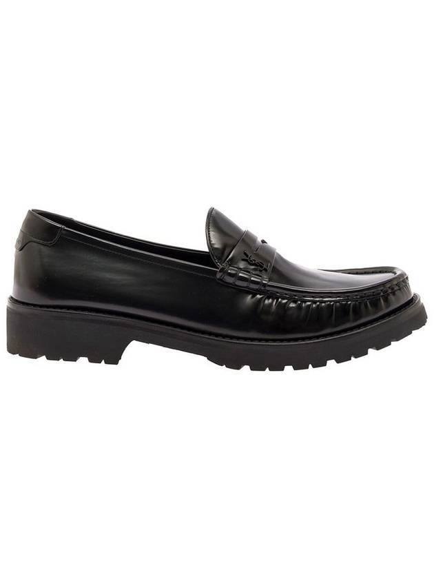 Luxury Saint Laurent Trending 2025 Monogram Leather Loafers Black