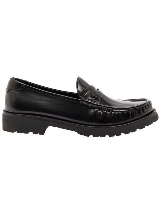 Luxury Saint Laurent Trending 2025 Monogram Leather Loafers Black