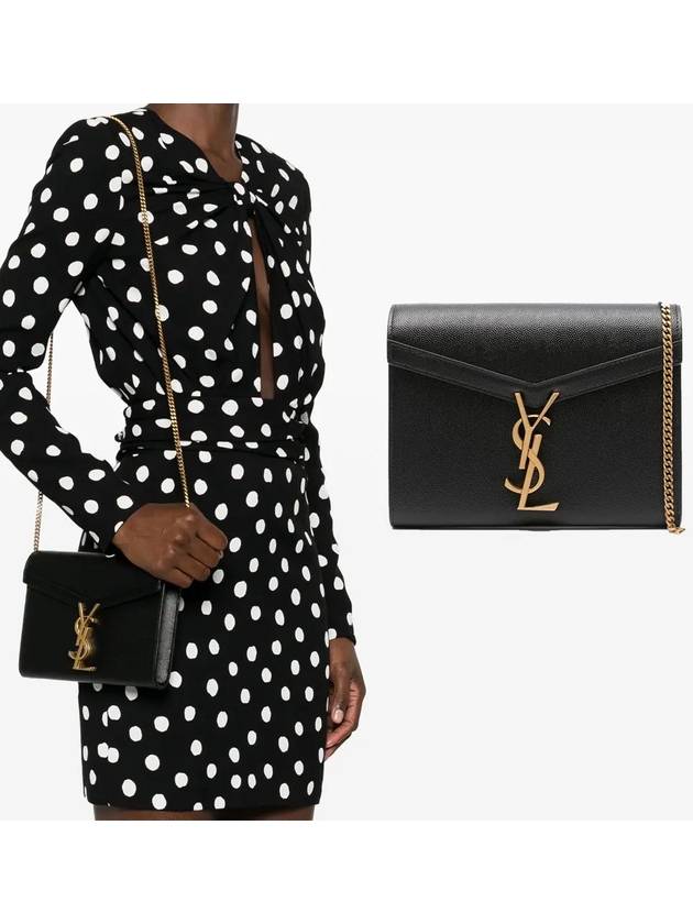 Luxury Saint Laurent Trending 2025 Cassandra Monogram Chain Shoulder Bag Black