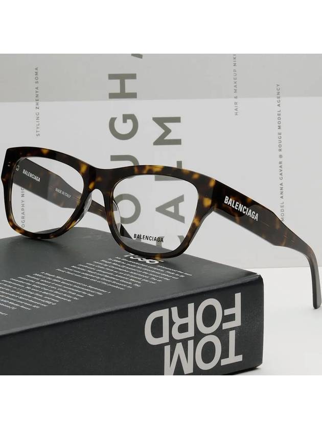 Luxury Balenciaga Trending 2025 Acetate Square Eyeglasses Havana