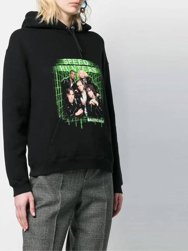 Luxury Balenciaga Trending 2025 Speed Hunter Print Hoodie Black