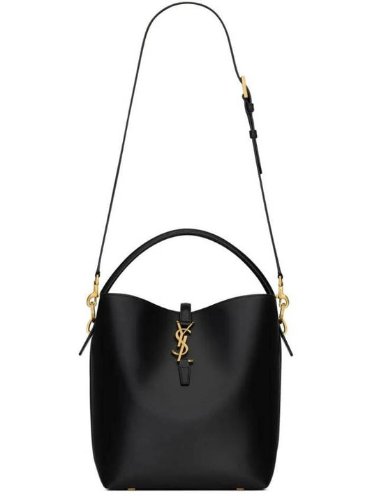 Luxury Saint Laurent Trending 2025 Le 37 Leather Bucket Bag Black