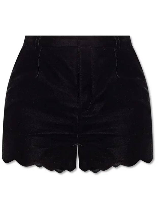 Luxury Saint Laurent Trending 2025 Viscose Velvet Shorts Black