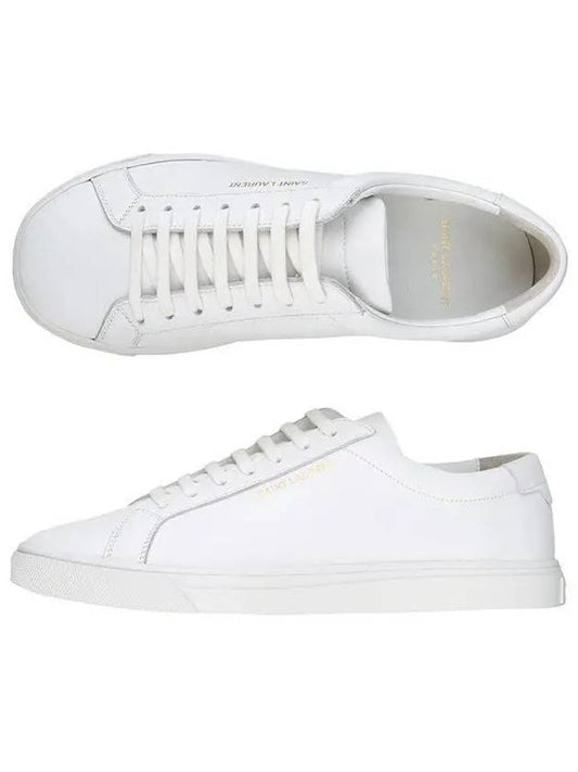 Luxury Saint Laurent Trending 2025 Men's Andy Leather Low Top Sneakers White