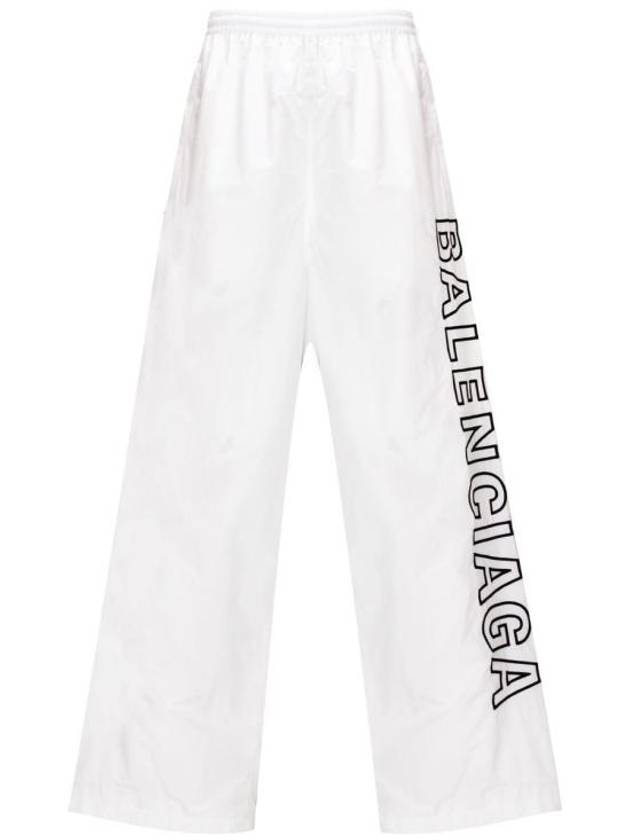 Luxury Balenciaga Trending 2025 Embroidered Logo Polyester Wide Track Pants White