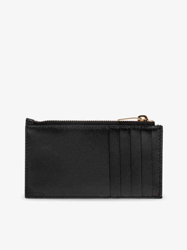 Luxury Saint Laurent Trending 2025 Cassandra Fragment Zipper Card Case Lambskin Black