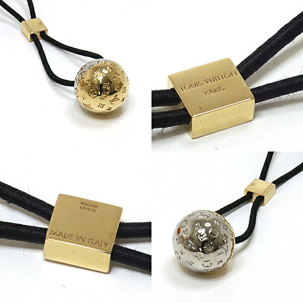 LOUIS VUITTON hair accessory M80266 metal Gold/Silver Black CHOUCHOU NANOGRAM PLANETE