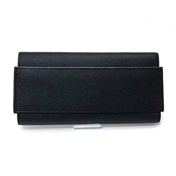 HERMES Long Wallet Purse Epsom black Passan Long
