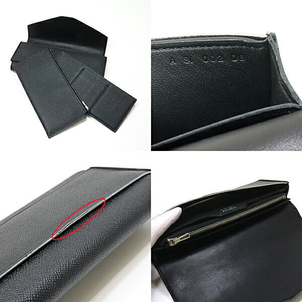 HERMES Long Wallet Purse Epsom black Passan Long