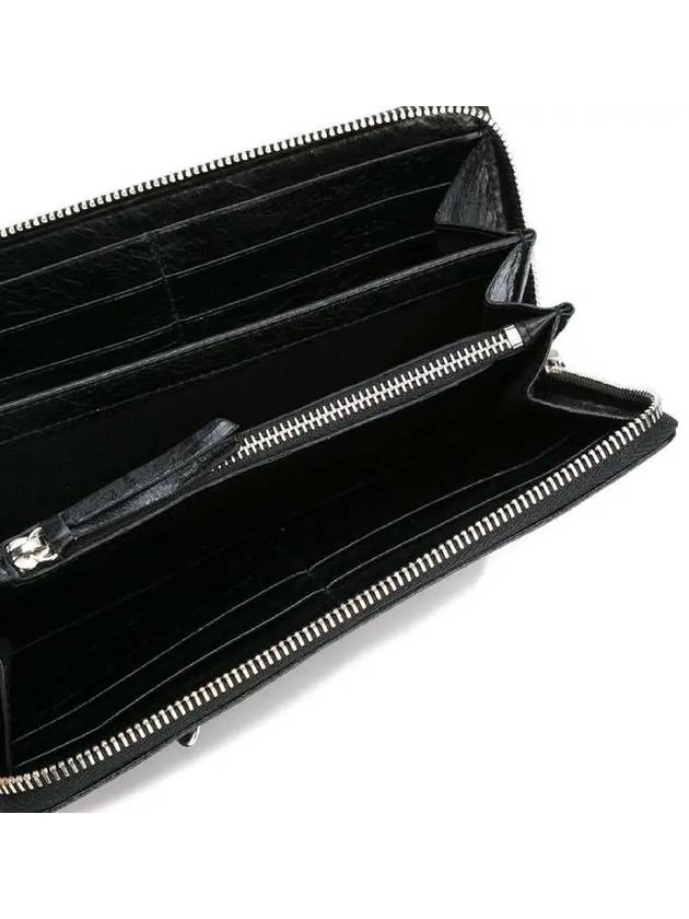 Luxury Balenciaga Trending 2025 Classic Motor Silver Zipper Around Long Wallet Black