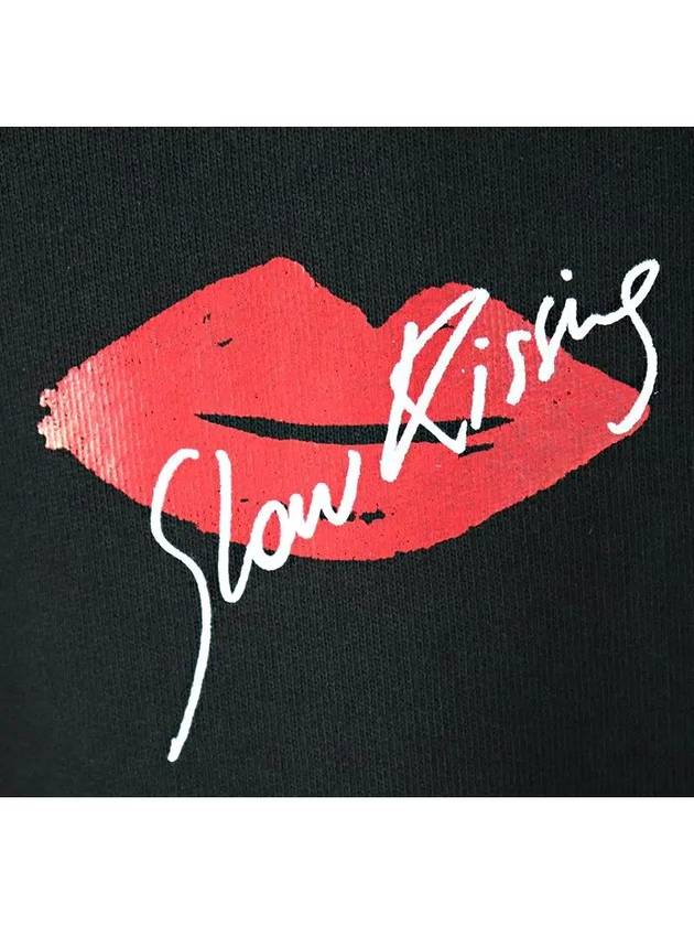 Luxury Saint Laurent Trending 2025 Red Lip Print Cotton Hoodie Black