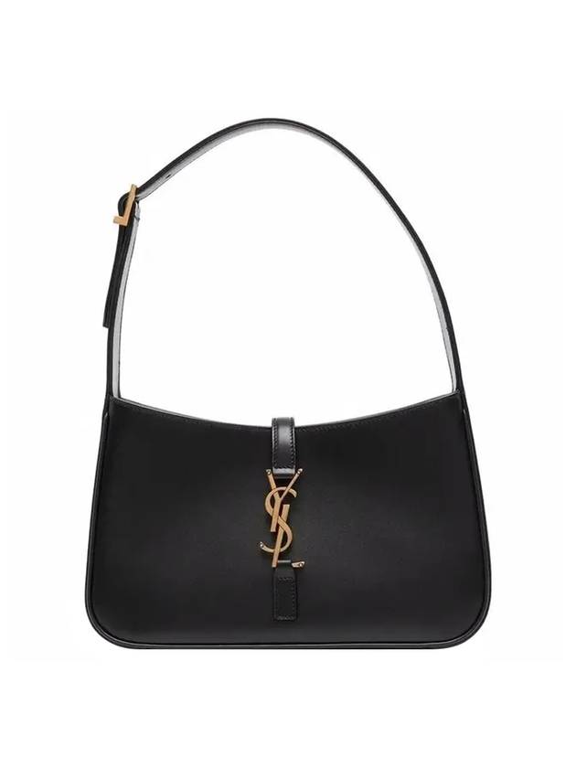 Luxury Saint Laurent Trending 2025 Le 5 A 7 Smooth Leather Hobo Shoulder Bag Black