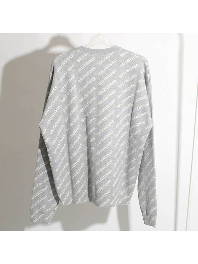 Luxury Balenciaga Trending 2025 Wool Over Logo Pattern Knit Sweatshirt Grey
