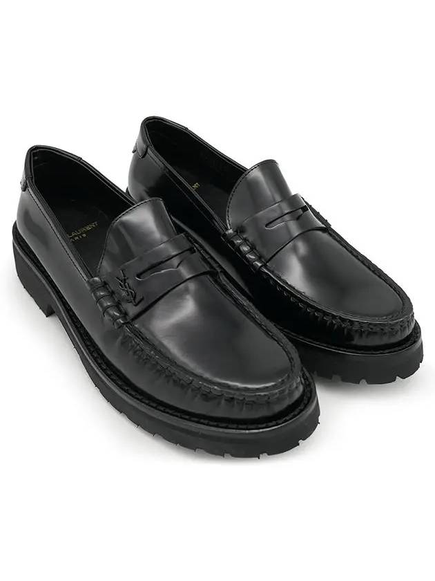Luxury Saint Laurent Trending 2025 Women's Chunky Penny Slippers Smooth Leather Loafers Black