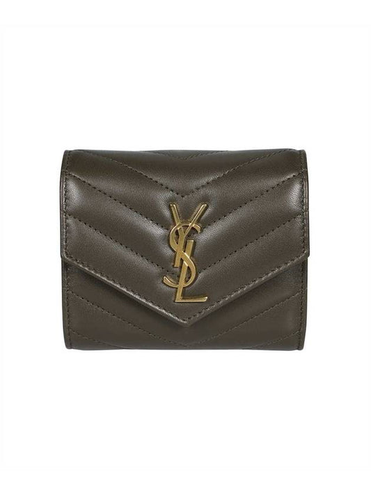 Luxury Saint Laurent Trending 2025 Monogram Multi-Fold Half Wallet Green