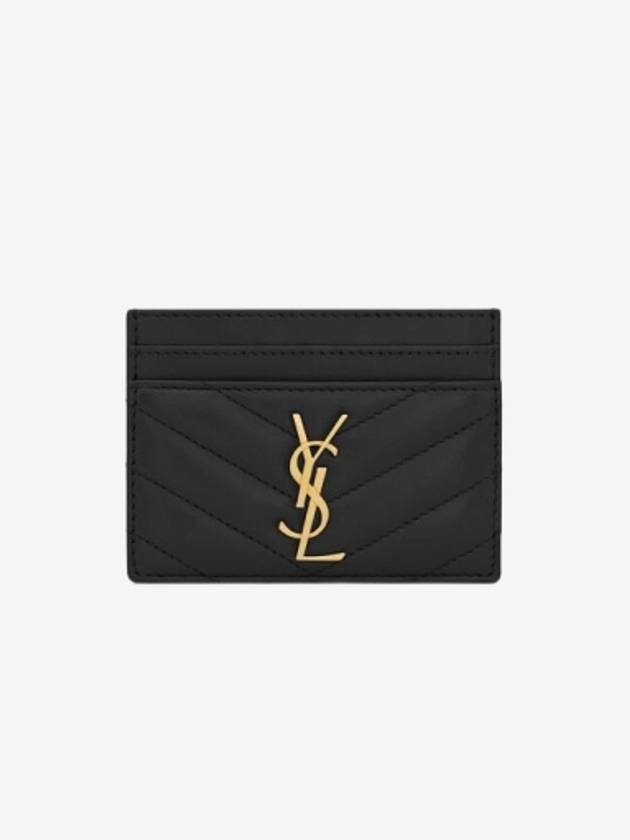 Luxury Saint Laurent Trending 2025 Cassandre Matelasse Lambskin Card Wallet Black