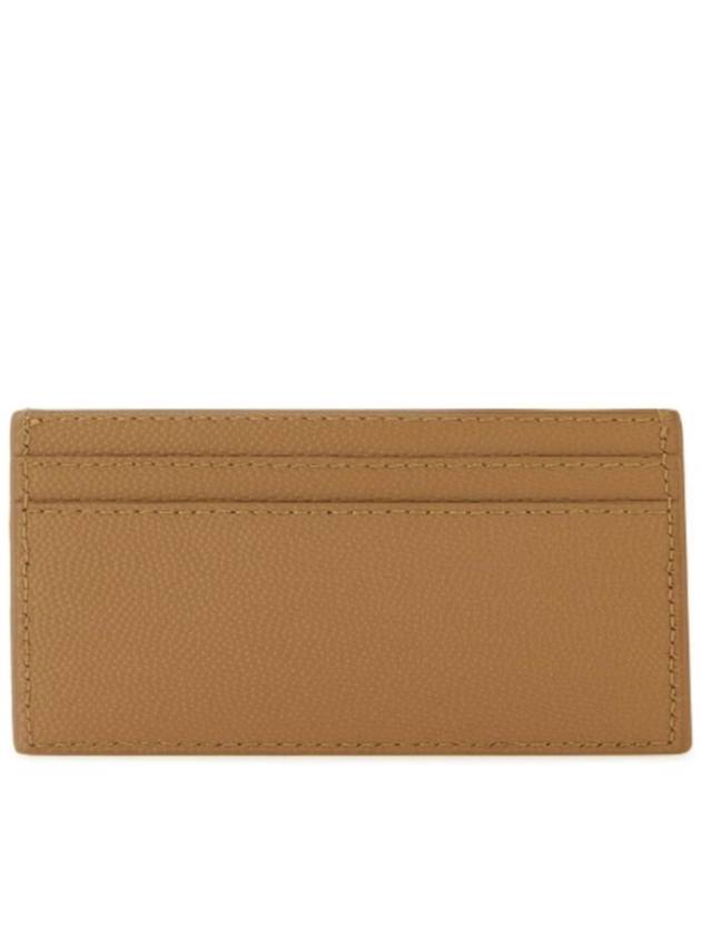 Luxury Saint Laurent Trending 2025 Logo Detail Calfskin Card Wallet Teakwood