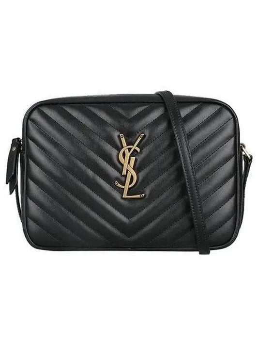 Luxury Saint Laurent Trending 2025 Lou Logo Quilting Cross Bag Black