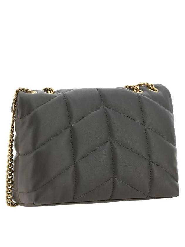Luxury Saint Laurent Trending 2025 Toy Puffer Quilting Lambskin Shoulder Bag Light Musk