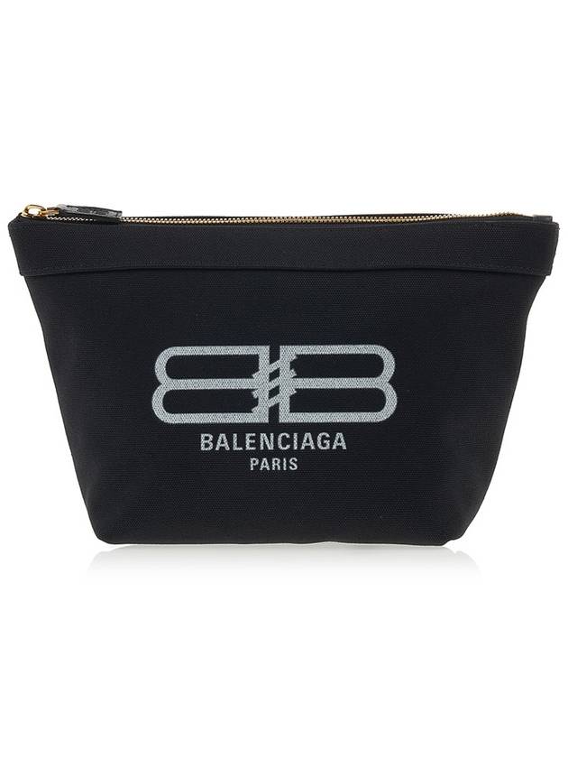 Luxury Balenciaga Trending 2025 Logo Print Jumbo Pouch Bag Black