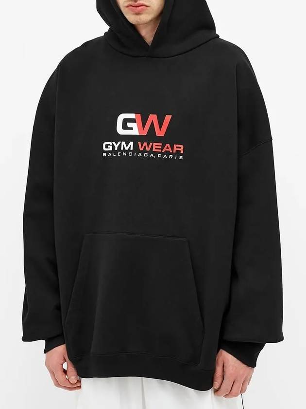 Luxury Balenciaga Trending 2025 Gymwear Logo Print Cotton Hoodie Black
