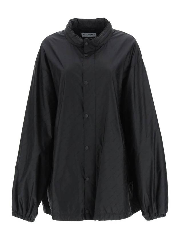 Luxury Balenciaga Trending 2025 Men's All-Over Logo Rain Jacket Black