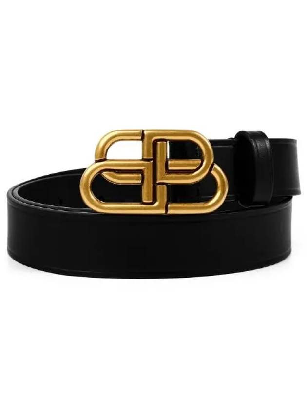 Luxury Balenciaga Trending 2025 BB Buckle Belt Black Gold