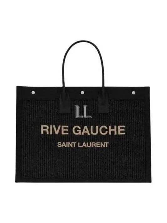 Luxury Saint Laurent Trending 2025 Rive Gauche Large Tote Bag Black