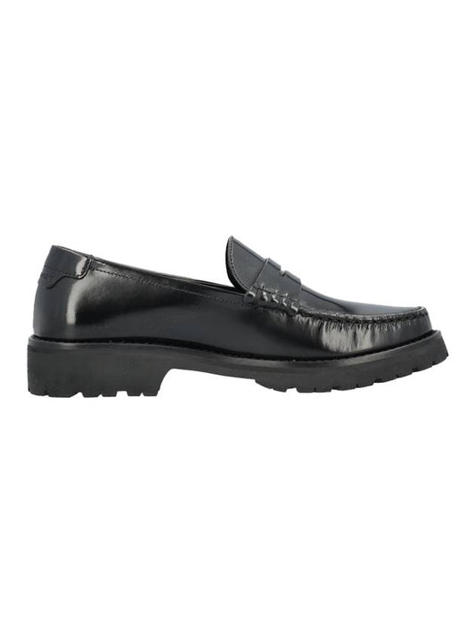 Luxury Saint Laurent Trending 2025 Women's Chunky Penny Slippers Smooth Leather Loafers Black