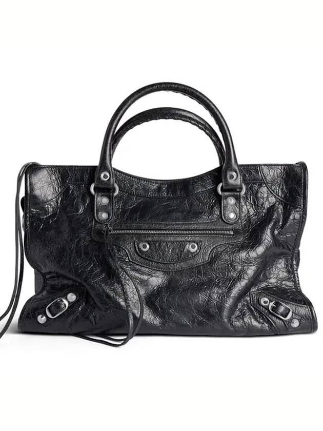 Luxury Balenciaga Trending 2025 Le City Medium Leather Tote Bag Black