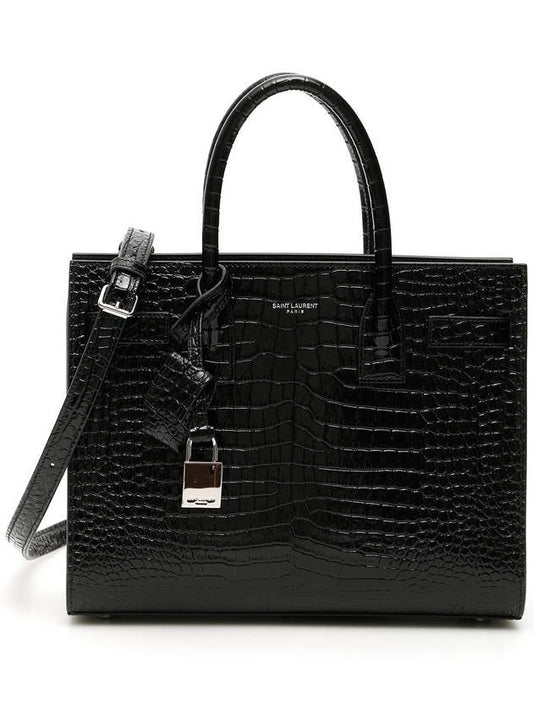 Luxury Saint Laurent Trending 2025 Sac De Jour Crocodile Tote Bag Black
