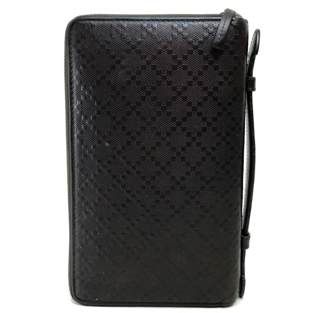 GUCCI Long Wallet Purse 269883 leather Dark brown Diamante Travel case unisex(Unisex)